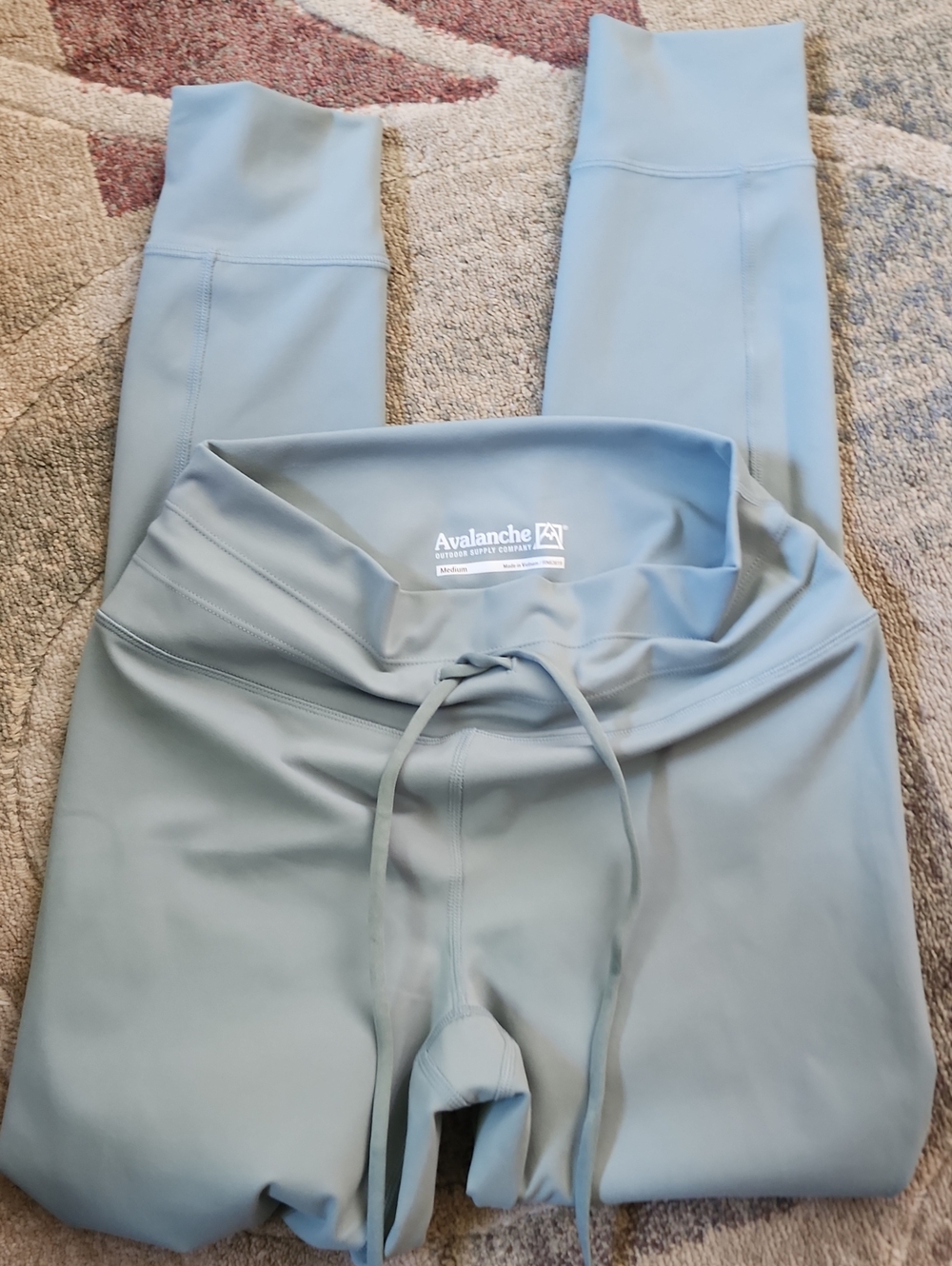 Avalanche Seafoam Green Drawstring High-Rise Leggings, Sz. Med.